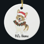 Personalisiertes Korgi (Fawn & White) Keramik Ornament<br><div class="desc">Machen Sie die schöne Liste in diesem Jahr mit einem Ornament Ihrer Lieblings-kleine Fawn und weißen Korgi-Elf! Für die süßesten Geschenke,  paaren Sie es mit einem passenden Kunstdruck oder einem anderen Artikel aus meiner Sammlung!</div>