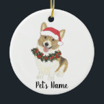 Personalisiertes Korgi (Fawn & White) Keramik Ornament<br><div class="desc">Machen Sie die schöne Liste in diesem Jahr mit einem Ornament Ihrer Lieblings-kleine Fawn und weißen Korgi-Elf! Für die süßesten Geschenke,  paaren Sie es mit einem passenden Kunstdruck oder einem anderen Artikel aus meiner Sammlung!</div>