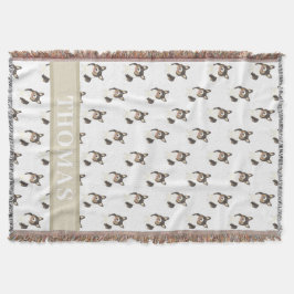 Personalisiertes Korgi (schwarz gekleidete Trikolo Decke