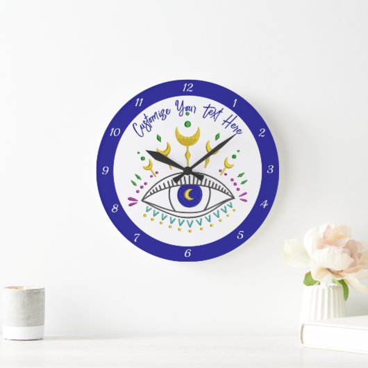 Personalisiertes kosmisches Augendesign Große Wanduhr (Zuhause)