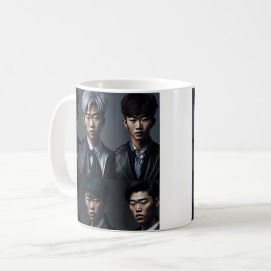 Personalisiertes Kpop Idol Group Foto Kaffeetasse (Vorderseite Links)