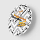 Personalisiertes Kranbaumuster Runde Wanduhr (Winkel)