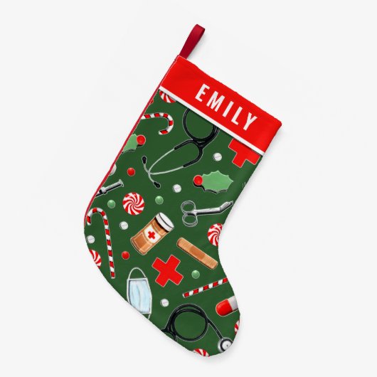 Personalisiertes Krankengeschenk Kleiner Weihnachtsstrumpf (Vorderansicht (hängend))