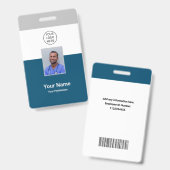 Personalisiertes Krankenhaus Modernes Mitarbeitert Ausweis (Vorder- & Rückseite)