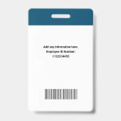 Personalisiertes Krankenhaus Modernes Mitarbeitert Ausweis (Rückseite)