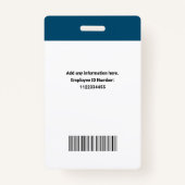 Personalisiertes Krankenhaus Modernes Mitarbeitert Ausweis (Rückseite)