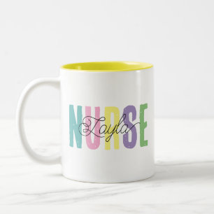 Personalisiertes Krankenpfleger-Abschlussgeschenk Zweifarbige Tasse