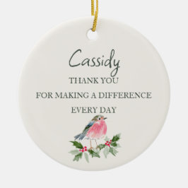 Personalisiertes Krankenpfleger-Weihnachts-Rotkehl Keramik Ornament