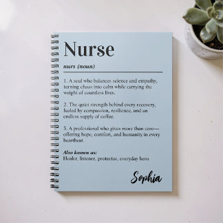 Personalisiertes Krankenpfleger-Wörterbuch Definit Notizblock