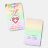 Personalisiertes Krankenschwester-Pass-Abzeichen f Ausweis (Vorder- & Rückseite)