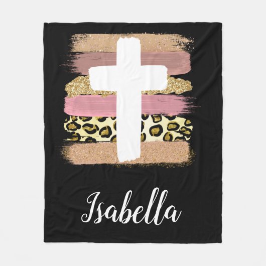 Personalisiertes Kreuz Fleecedecke (Vorderseite)