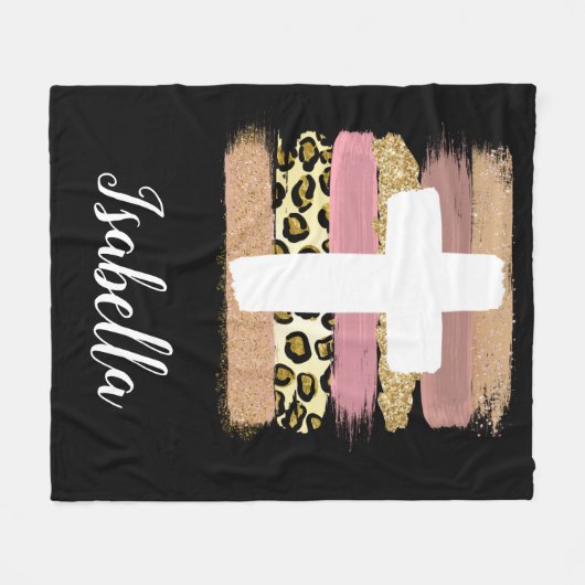 Personalisiertes Kreuz Fleecedecke (Vorderseite (Horizontal))