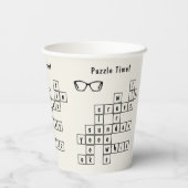 Personalisiertes Kreuzworträtsel, Brillenrahmen Pappbecher (Rückseite)