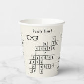 Personalisiertes Kreuzworträtsel, Brillenrahmen Pappbecher (Links)