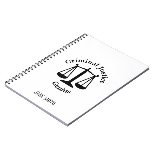 Personalisiertes kriminelle Gerechtigkeits-Genie Notizblock (Linke Seite)