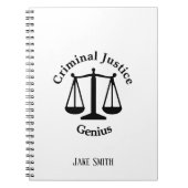 Personalisiertes kriminelle Gerechtigkeits-Genie Notizblock (Vorderseite)