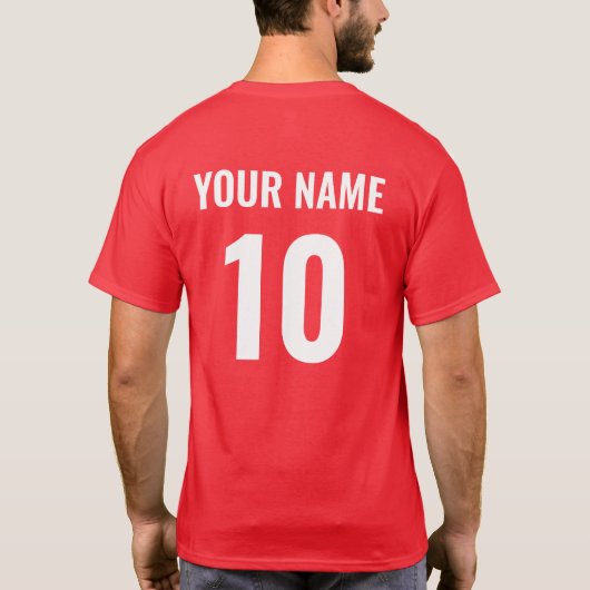 Personalisiertes kroatisches Nationalteam Jersey T-Shirt (Rückseite)