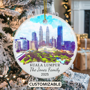 Personalisiertes Kuala Lumpur, Malaysia Geschenk Keramik Ornament