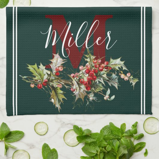 Personalisiertes Küchentuch mit Holzofen und Beere (Gefaltet)