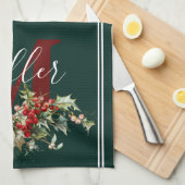 Personalisiertes Küchentuch mit Holzofen und Beere (Viertel Falte)