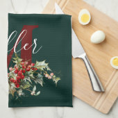 Personalisiertes Küchentuch mit Holzofen und Beere (Viertel Falte)