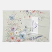 Personalisiertes Küchentuch mit kleinen Wildblumen (Horizontal)