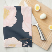 Personalisiertes Küchentuch Weiße Blume (Viertel Falte)