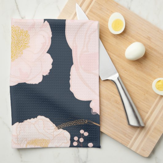 Personalisiertes Küchentuch Weiße Blume (Viertel Falte)