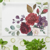 Personalisiertes Küchentuch Weiße Rosen Gold Geome (Gefaltet)