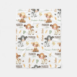 Personalisiertes Kuh Baby Blanket | 30 x 40 Fleece