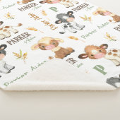 Personalisiertes Kuh Baby Blanket | 30 x 40 Sherpa Sherpadecke (3/4)