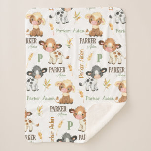 Personalisiertes Kuh Baby Blanket   30 x 40 Sherpa Sherpadecke
