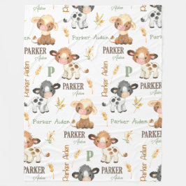 Personalisiertes Kuh Baby Blanket | 60 x 80 Fleece