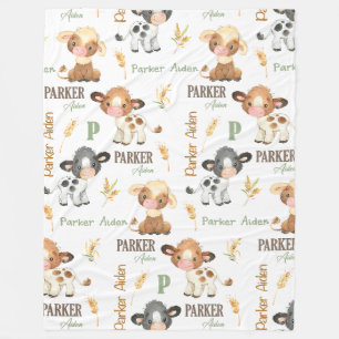 Personalisiertes Kuh Baby Blanket   60 x 80 Fleece