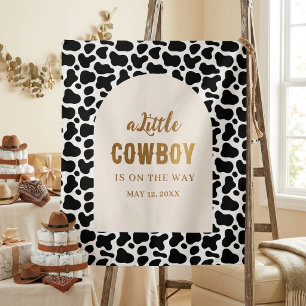 Personalisiertes Kuhdruck-Banner für erstes Rodeo Wandteppich