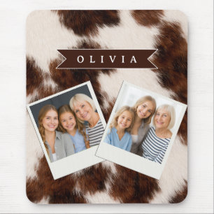 Personalisiertes Kuhdruck-Cowgirl-Geschenk im West Mousepad