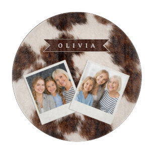 Personalisiertes Kuhdruck-Cowgirl-Geschenk im West Schneidebrett