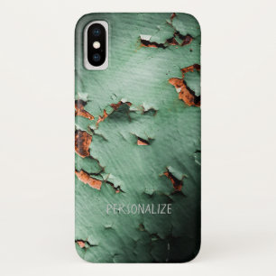 Personalisiertes kühles türkisbraunes rostiges Met iPhone X Hülle