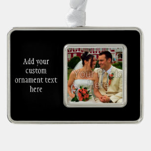 Personalisiertes kundenspezifisches Foto-Geschenk Rahmen-Ornament Silber