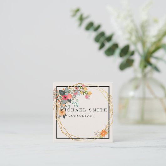 Personalisiertes, kundenspezifisches Minimalistisc Quadratische Visitenkarte (Stehend Vorderseite)