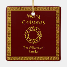 Personalisiertes Kunst Nouveau Rot-Weihnachten