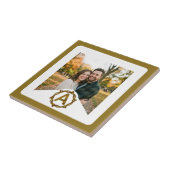 Personalisiertes Kunsthandwerk Monogramm A | Holzr Fliese (Seite)