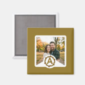 Personalisiertes Kunsthandwerk Monogramm A | Holzr Magnet (Vorderseite/Rückseite)