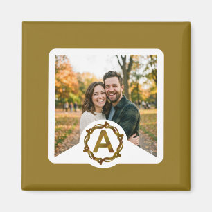 Personalisiertes Kunsthandwerk Monogramm A Holzr Magnet