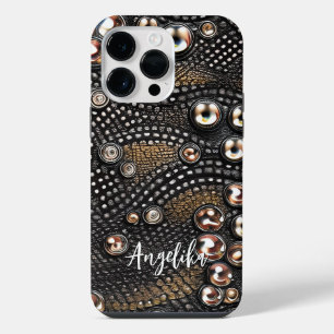 Personalisiertes Kunstleder Abstract Minimalist iPhone 14 Pro Max Hülle