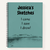 Personalisiertes künstlerisches Aquamarines Meer u Notizblock (Vorderseite)