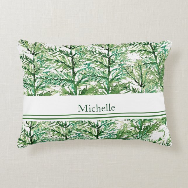 Personalisiertes künstlerisches Baummuster Dekokissen (Vorderseite)