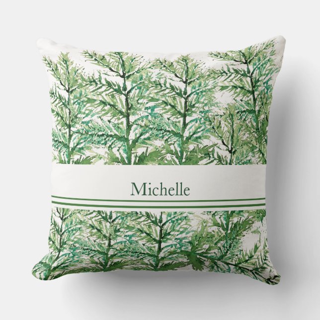Personalisiertes künstlerisches Baummuster Kissen (Vorderseite)