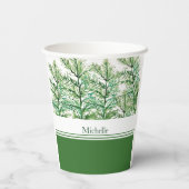 Personalisiertes künstlerisches Baummuster Pappbecher (Rückseite)