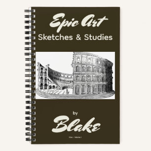 Personalisiertes Kunstskizzenbuch 2 Skizzen Espres Notizblock